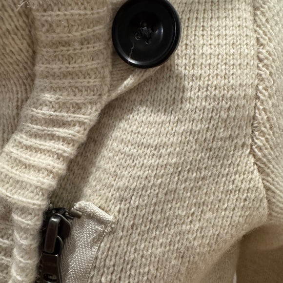 ✨ Gap Lambswool Asymmetrical Zip Cardigan - Cozy Sherpa Collar - XS - Picture 5 of 16